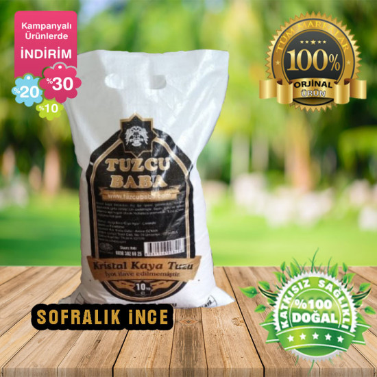 10kg Sofralık İnce Çankırı Kristal Kaya Tuzu 10kg Sofralık İnce Çankırı Kristal Kaya Tuzu