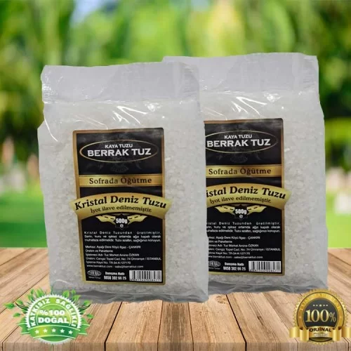 1Kg Deniz Tuzu Kristal Granül 500g x2 paket 1Kg Deniz Tuzu Kristal Granül 500g x2 paket