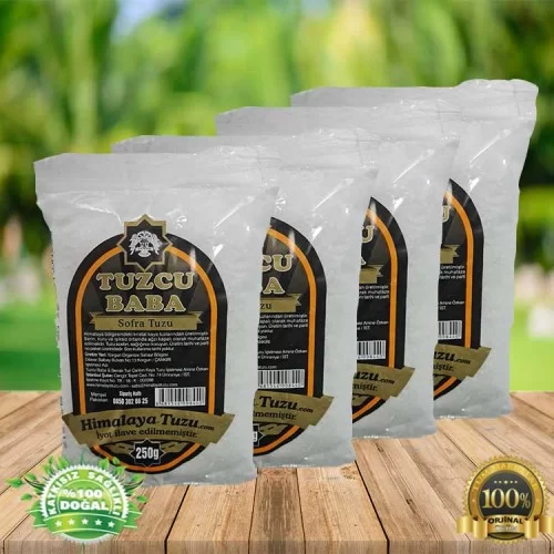 1Kg Beyaz Sofralık Himalaya Tuzu 84 mineralli 250g x 4 paket 1Kg Beyaz Sofralık Himalaya Tuzu 84 mineralli 250g x 4 paket
