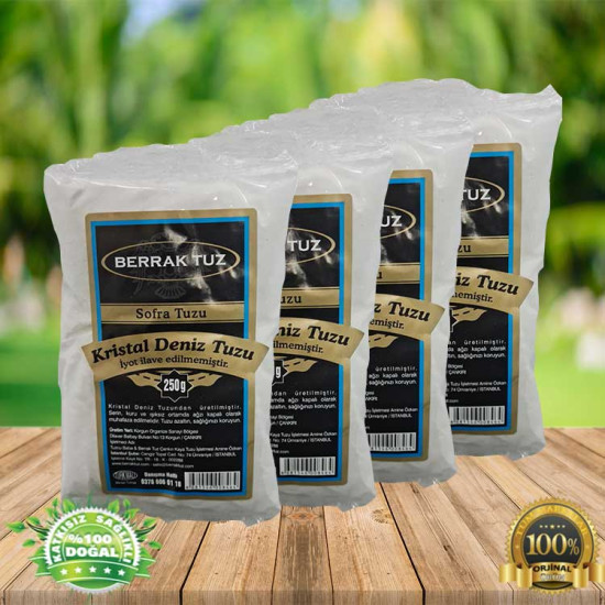 1Kg Sofralık İnce Deniz Tuzu 4×250g 1Kg Sofralık İnce Deniz Tuzu 4×250g