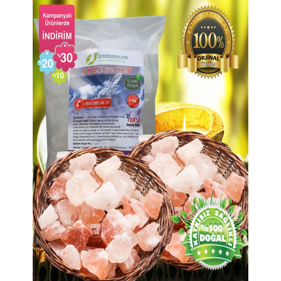 1Kg Pembe Himalaya Kristal Tuzu – Sole ve Cep İçin 1Kg Pembe Himalaya Kristal Tuzu – Sole ve Cep İçin
